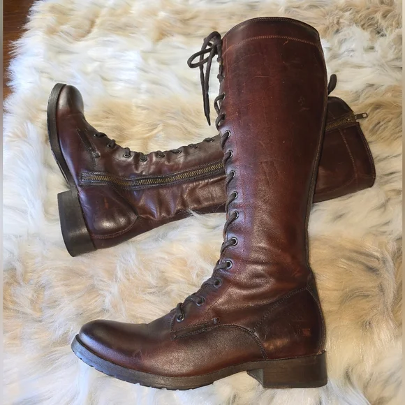 Frye Melissa Tall Lace Up Boots - Picture 1 of 10